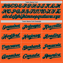 Load image into Gallery viewer, Custom Orange Black-Teal Mesh Authentic Throwback Baseball Jersey