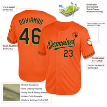 Load image into Gallery viewer, Custom Orange Black-Old Gold Mesh Authentic Throwback Baseball Jersey