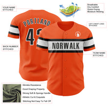 Load image into Gallery viewer, Custom Orange Black-White Authentic Baseball Jersey