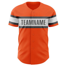 Laden Sie das Bild in den Galerie-Viewer, Custom Orange Steel Gray-White Authentic Baseball Jersey