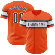 Laden Sie das Bild in den Galerie-Viewer, Custom Orange Steel Gray-White Authentic Baseball Jersey