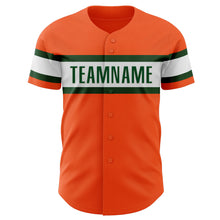 Laden Sie das Bild in den Galerie-Viewer, Custom Orange Green-White Authentic Baseball Jersey