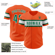 Laden Sie das Bild in den Galerie-Viewer, Custom Orange Kelly Green-White Authentic Baseball Jersey