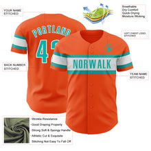Laden Sie das Bild in den Galerie-Viewer, Custom Orange Aqua-White Authentic Baseball Jersey