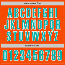 Laden Sie das Bild in den Galerie-Viewer, Custom Orange Aqua-White Authentic Baseball Jersey