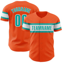Laden Sie das Bild in den Galerie-Viewer, Custom Orange Aqua-White Authentic Baseball Jersey