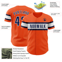 Laden Sie das Bild in den Galerie-Viewer, Custom Orange Navy-White Authentic Baseball Jersey