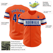 Laden Sie das Bild in den Galerie-Viewer, Custom Orange Royal-White Authentic Baseball Jersey