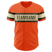 Laden Sie das Bild in den Galerie-Viewer, Custom Orange Olive-Cream Authentic Baseball Jersey
