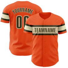 Laden Sie das Bild in den Galerie-Viewer, Custom Orange Olive-Cream Authentic Baseball Jersey