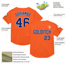 Load image into Gallery viewer, Custom Orange Royal-White Mesh Authentic Throwback Baseball Jersey