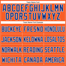 Load image into Gallery viewer, Custom Orange Royal-White Mesh Authentic Throwback Baseball Jersey