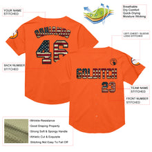 Load image into Gallery viewer, Custom Orange Vintage USA Flag-Black Mesh Authentic Throwback Baseball Jersey