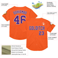 Load image into Gallery viewer, Custom Orange Purple-White Mesh Authentic Throwback Baseball Jersey