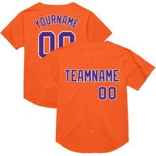 Load image into Gallery viewer, Custom Orange Purple-White Mesh Authentic Throwback Baseball Jersey