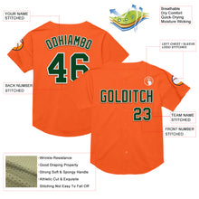 Load image into Gallery viewer, Custom Orange Green-White Mesh Authentic Throwback Baseball Jersey