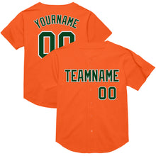 Load image into Gallery viewer, Custom Orange Green-White Mesh Authentic Throwback Baseball Jersey
