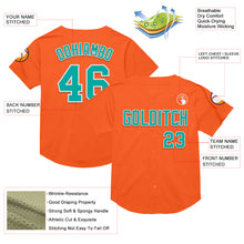 Load image into Gallery viewer, Custom Orange Aqua-White Mesh Authentic Throwback Baseball Jersey