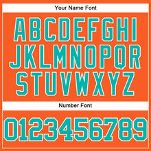Load image into Gallery viewer, Custom Orange Aqua-White Mesh Authentic Throwback Baseball Jersey