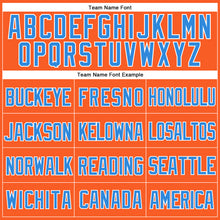 Load image into Gallery viewer, Custom Orange Electric Blue-White Mesh Authentic Throwback Baseball Jersey