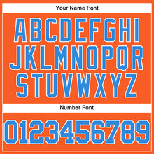 Load image into Gallery viewer, Custom Orange Electric Blue-White Mesh Authentic Throwback Baseball Jersey