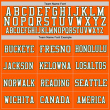 Load image into Gallery viewer, Custom Orange Green-White Mesh Authentic Throwback Football Jersey