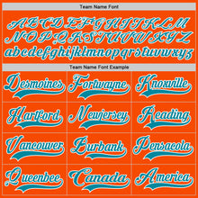 Charger l'image dans la galerie, Custom Orange Teal-White Hockey Lace Neck Jersey
