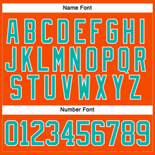 Charger l'image dans la galerie, Custom Orange Aqua-White Hockey Lace Neck Jersey