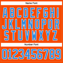 Charger l'image dans la galerie, Custom Orange Powder Blue-White Hockey Lace Neck Jersey
