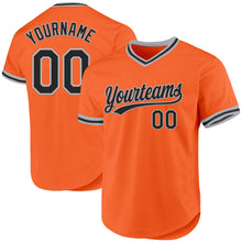 Load image into Gallery viewer, Custom Orange Black-Gray Authentic Throwback Baseball Jersey