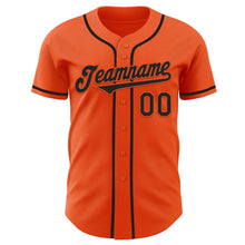 Load image into Gallery viewer, Custom Orange Black Authentic Baseball Jersey