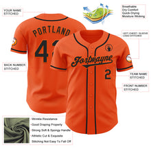 Load image into Gallery viewer, Custom Orange Black Authentic Baseball Jersey