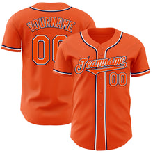Загрузить изображение в средство просмотра галереи, Custom Orange White-Navy Authentic Baseball Jersey