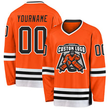 Charger l'image dans la galerie, Custom Orange Black-White Hockey Jersey