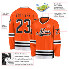 Charger l'image dans la galerie, Custom Orange Black-White Hockey Jersey