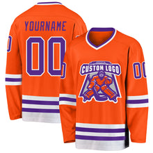 Charger l'image dans la galerie, Custom Orange Purple-White Hockey Jersey