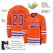 Charger l'image dans la galerie, Custom Orange Purple-White Hockey Jersey