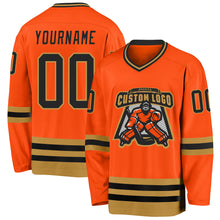 Charger l'image dans la galerie, Custom Orange Black-Old Gold Hockey Jersey