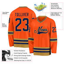Charger l'image dans la galerie, Custom Orange Navy-Old Gold Hockey Jersey