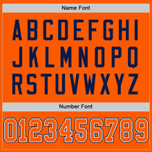Load image into Gallery viewer, Custom Orange White-Navy Mesh Authentic Football Jersey