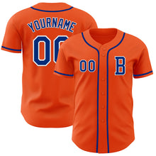 Загрузить изображение в средство просмотра галереи, Custom Orange Royal-White Authentic Baseball Jersey