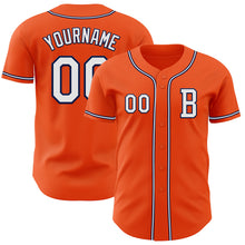 Laden Sie das Bild in den Galerie-Viewer, Custom Orange White-Navy Authentic Baseball Jersey