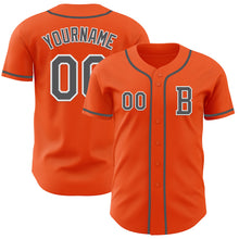 Laden Sie das Bild in den Galerie-Viewer, Custom Orange Steel Gray-White Authentic Baseball Jersey