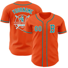 Laden Sie das Bild in den Galerie-Viewer, Custom Orange Teal-White Authentic Baseball Jersey