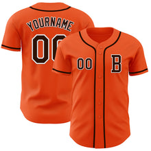 Laden Sie das Bild in den Galerie-Viewer, Custom Orange Brown-White Authentic Baseball Jersey
