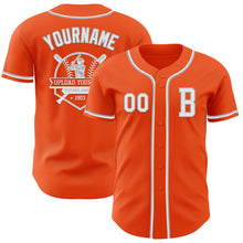 Laden Sie das Bild in den Galerie-Viewer, Custom Orange White-Gray Authentic Baseball Jersey