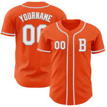 Laden Sie das Bild in den Galerie-Viewer, Custom Orange White-Gray Authentic Baseball Jersey