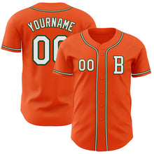 Laden Sie das Bild in den Galerie-Viewer, Custom Orange White-Green Authentic Baseball Jersey