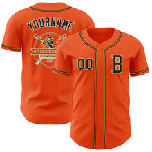 Laden Sie das Bild in den Galerie-Viewer, Custom Orange Black Cream-Old Gold Authentic Baseball Jersey