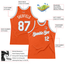 Загрузить изображение в средство просмотра галереи, Custom Orange White-Gray Authentic Throwback Basketball Jersey